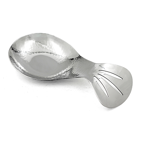 SS SPOON REST HAMMERED MOUTH REST POLISHED 1